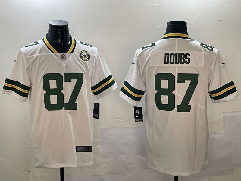 Men Green Bay Packers #87 Doubs White Second generation 2024 Nike Limited NFL Jersey style 01151->oakland athletics->MLB Jersey